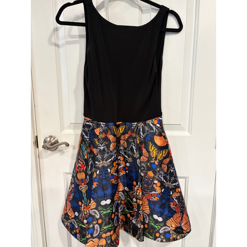 Alice + Olivia Size 4 Amabel Pleated Butterfly Mini Short Dress Flared Skirt